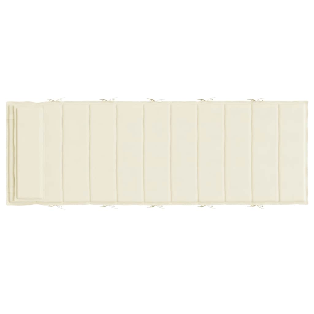 vidaXL Sonnenliegen-Auflage Creme 180x60x4 cm Oxford-Gewebe