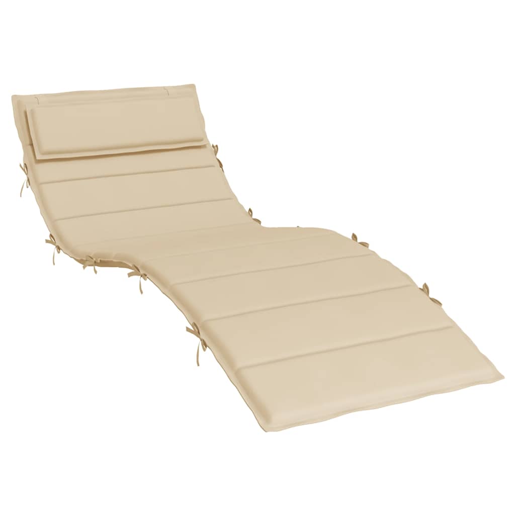vidaXL Sonnenliegen-Auflage Beige 180x60x4 cm Oxford-Gewebe