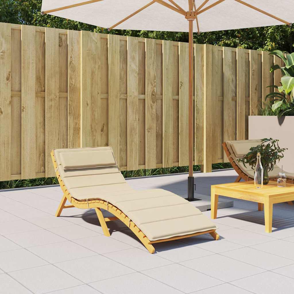 vidaXL Sonnenliegen-Auflage Beige 180x60x4 cm Oxford-Gewebe