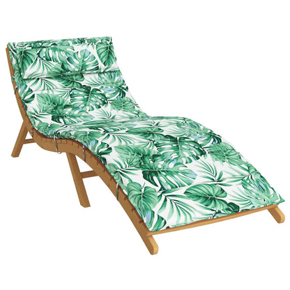 vidaXL Sonnenliegen-Auflage Blattmuster 180x60x4 cm Oxford-Gewebe