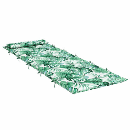 vidaXL Sonnenliegen-Auflage Blattmuster 180x60x4 cm Oxford-Gewebe