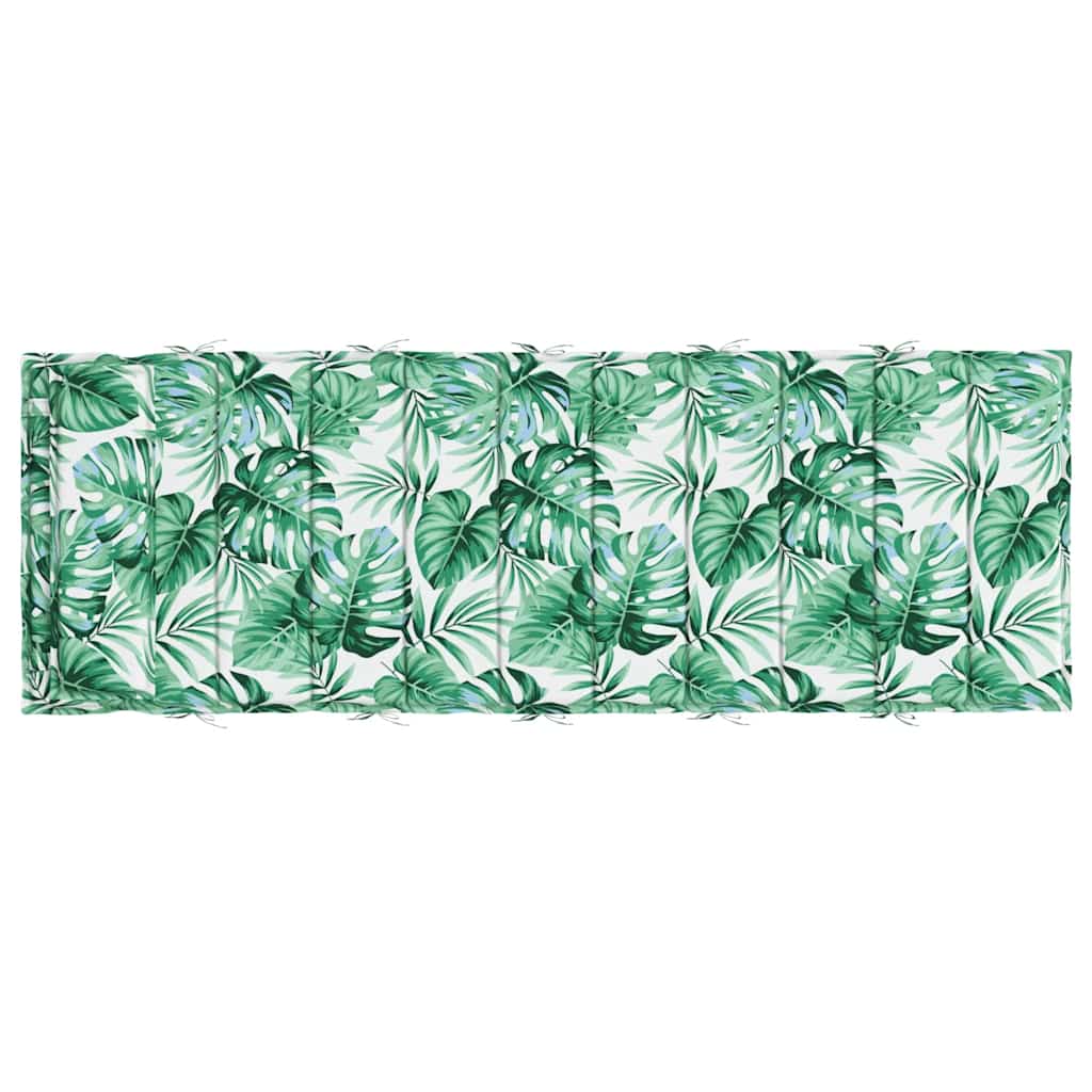 vidaXL Sonnenliegen-Auflage Blattmuster 180x60x4 cm Oxford-Gewebe