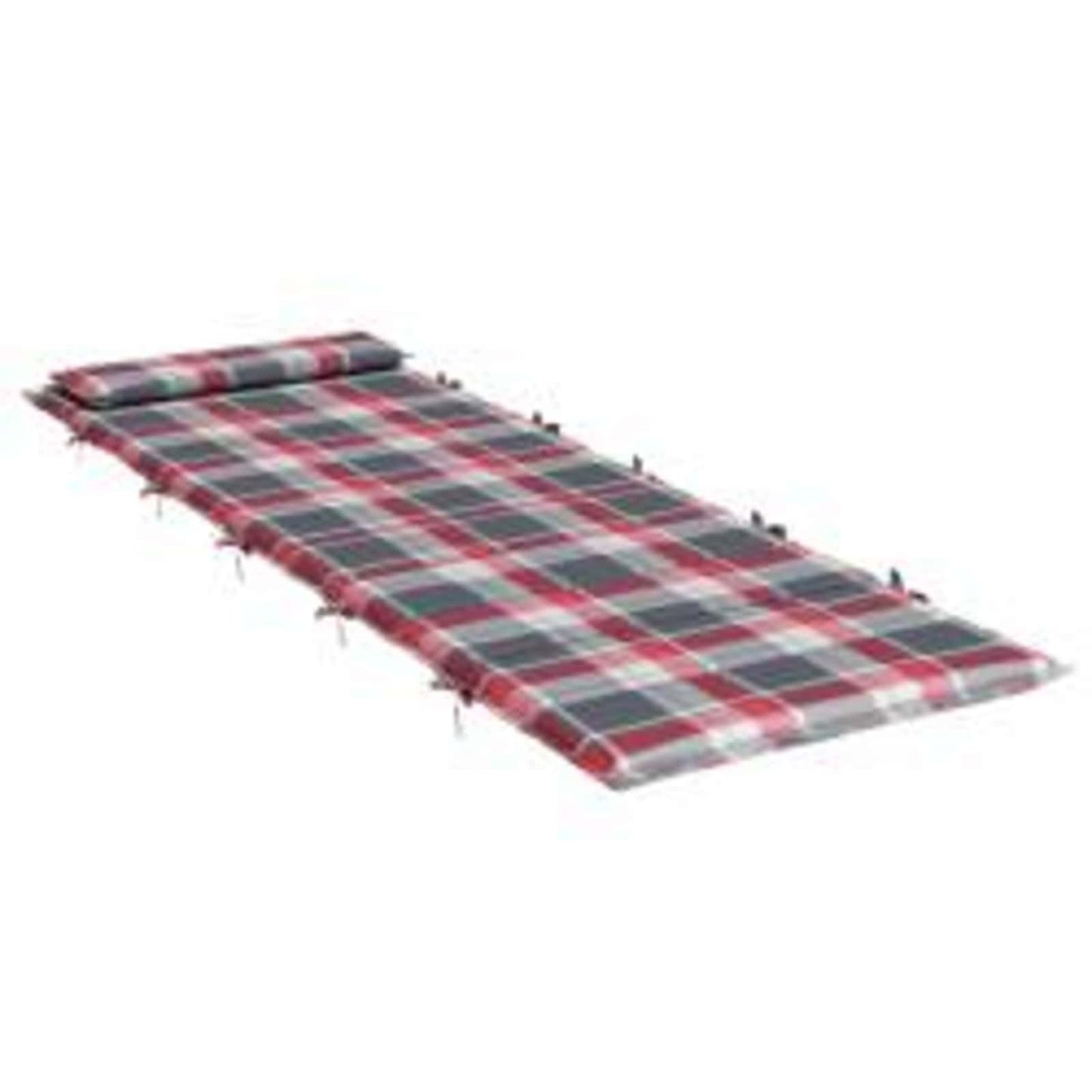 vidaXL Sonnen-Lounger Kissen Rot und Grau 180 x 60 x 4 cm Oxford-Stoff