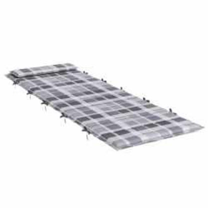 vidaXL Sonnen-Lounger Kissen Plaid Grau 180 x 60 x 4 cm Oxford-Stoff