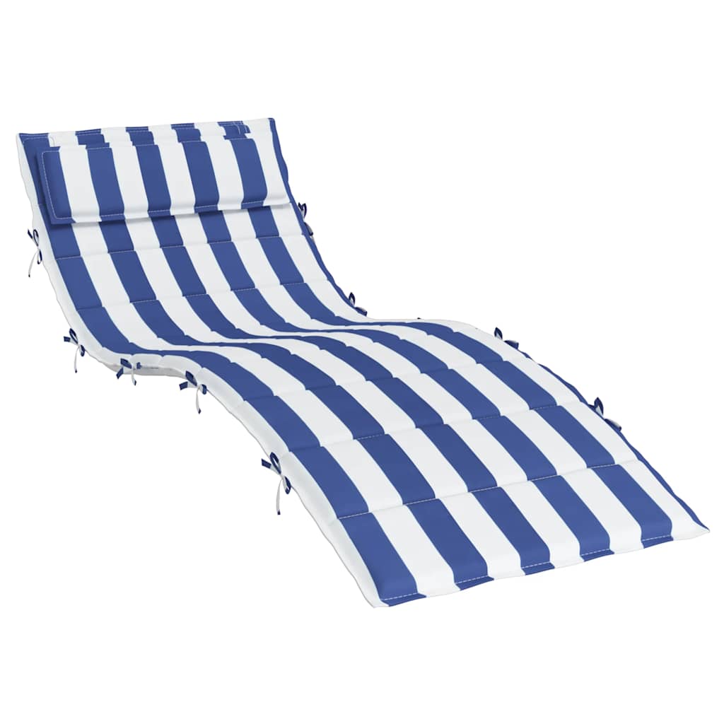 vidaXL Sonnenliegen-Auflage Blau&Weiß Gestreift 180x60x4 Oxford-Gewebe