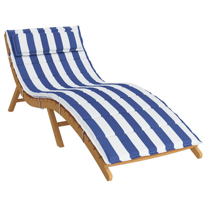 vidaXL Sonnenliegen-Auflage Blau&Weiß Gestreift 180x60x4 Oxford-Gewebe