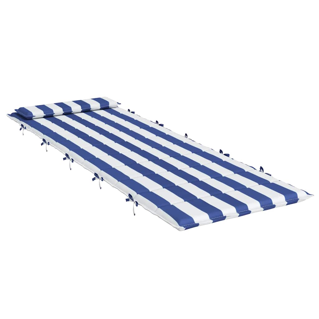 vidaXL Sonnenliegen-Auflage Blau&Weiß Gestreift 180x60x4 Oxford-Gewebe