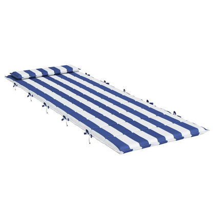 vidaXL Sonnenliegen-Auflage Blau&Weiß Gestreift 180x60x4 Oxford-Gewebe