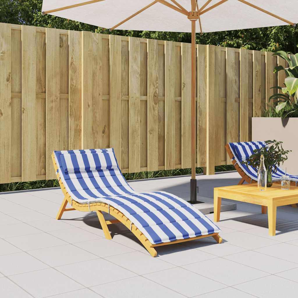 vidaXL Sonnenliegen-Auflage Blau&Weiß Gestreift 180x60x4 Oxford-Gewebe