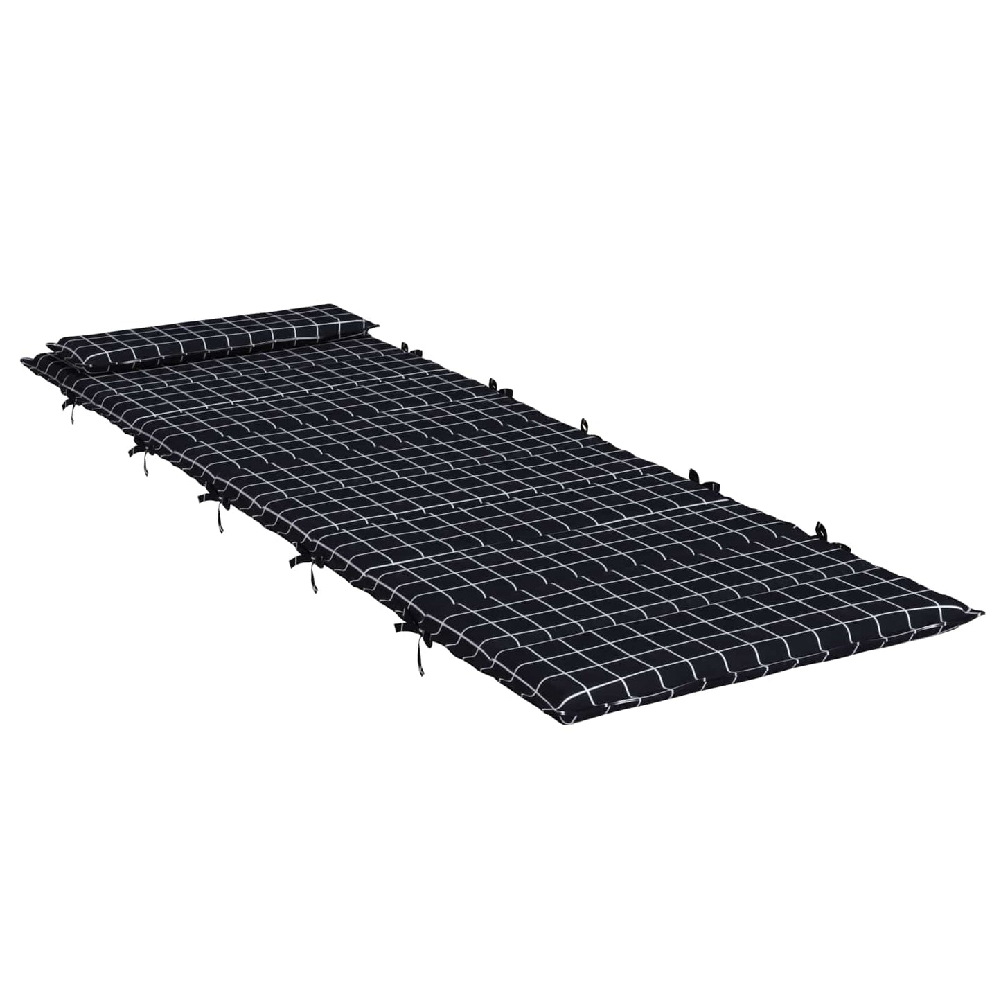 vidaXL Sonnen-Lounger Kissen Schwarz 180 x 60 x 4 cm Oxford-Stoff