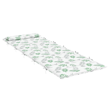 vidaXL Sonnen-Lounger Kissen Weiß und Grün 180 x 60 x 4 cm