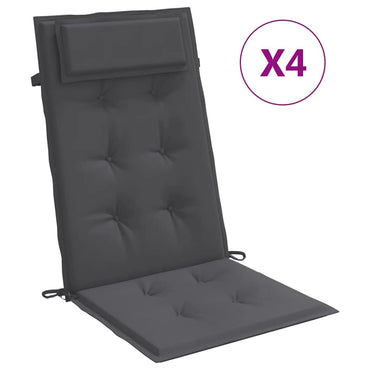 vidaXL Hochlehner-Auflagen 4 Stk. Anthrazit Oxford-Gewebe