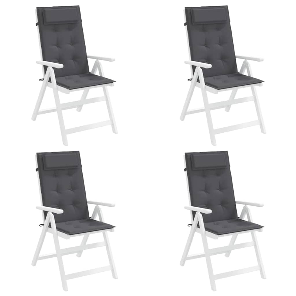 vidaXL Coussins pour chaises de jardin à dossier haut 4 pcs Gris anthracite Tissu Oxford