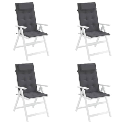 vidaXL Coussins pour chaises de jardin à dossier haut 4 pcs Gris anthracite Tissu Oxford