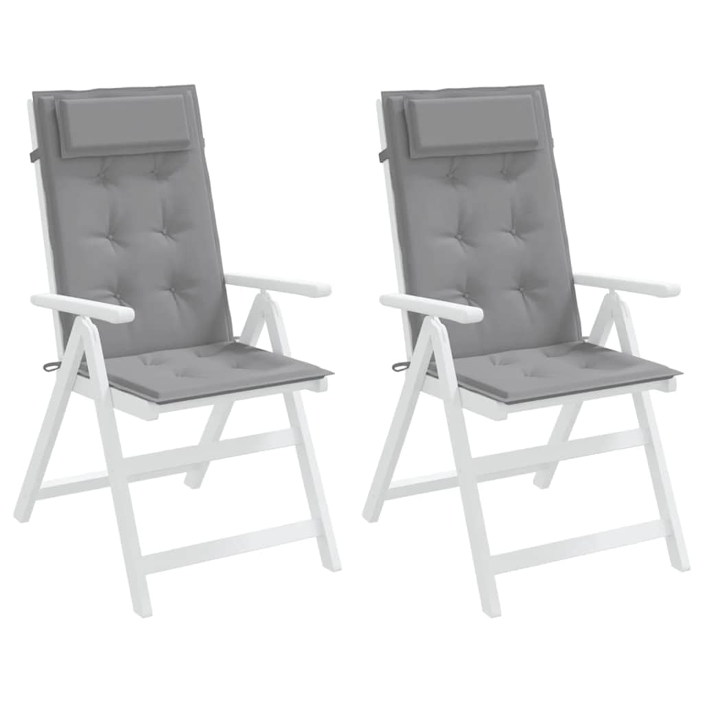 vidaXL Hochlehner-Auflagen 2 Stk. Grau Oxford-Gewebe