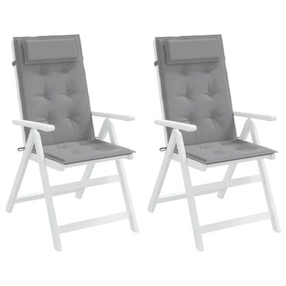 vidaXL Hochlehner-Auflagen 2 Stk. Grau Oxford-Gewebe