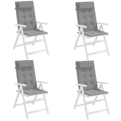 vidaXL Hochlehner-Auflagen 4 Stk. Grau Oxford-Gewebe