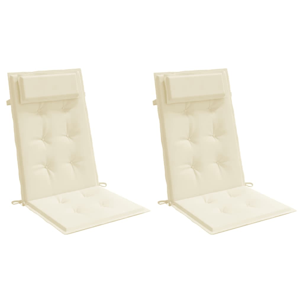 vidaXL Hochlehner-Auflagen 2 Stk. Creme Oxford-Gewebe