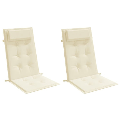 vidaXL Hochlehner-Auflagen 2 Stk. Creme Oxford-Gewebe