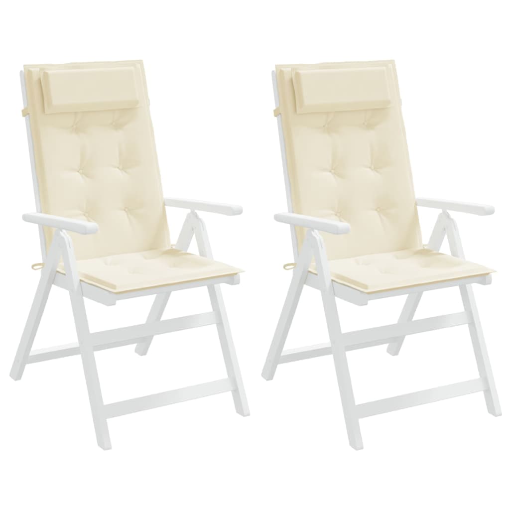 vidaXL Hochlehner-Auflagen 2 Stk. Creme Oxford-Gewebe