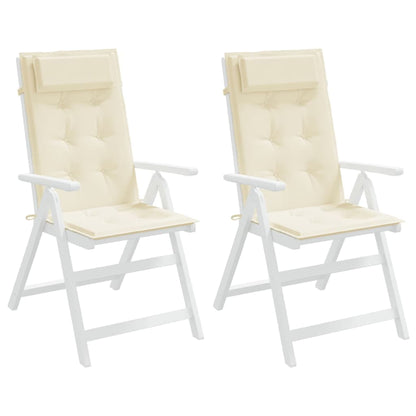 vidaXL Hochlehner-Auflagen 2 Stk. Creme Oxford-Gewebe