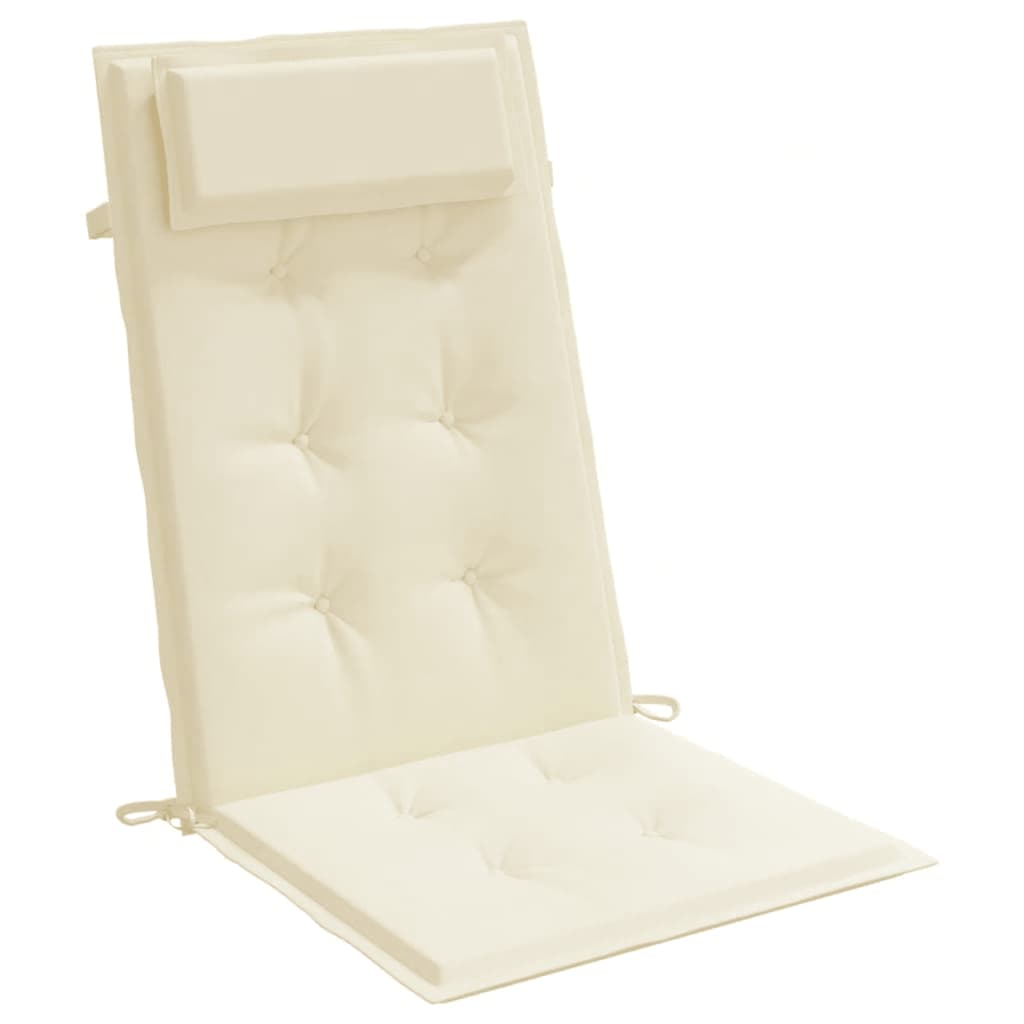 vidaXL Hochlehner-Auflagen 2 Stk. Creme Oxford-Gewebe