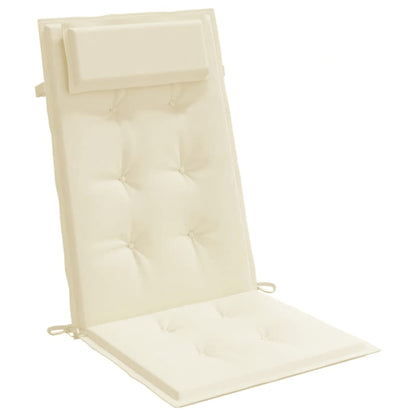 vidaXL Hochlehner-Auflagen 2 Stk. Creme Oxford-Gewebe