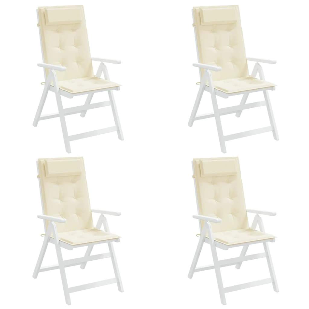 vidaXL Hochlehner-Auflagen 4 Stk. Creme Oxford-Gewebe