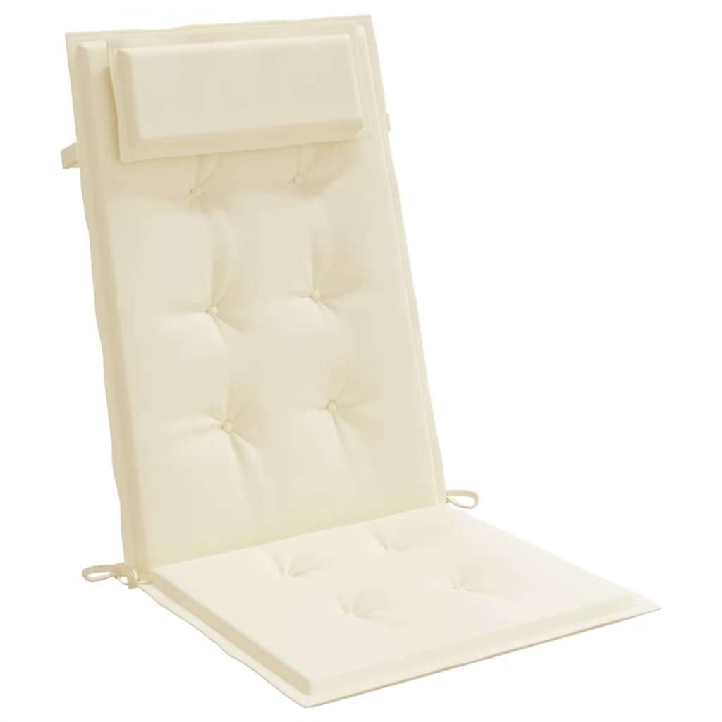 vidaXL Hochlehner-Auflagen 4 Stk. Creme Oxford-Gewebe
