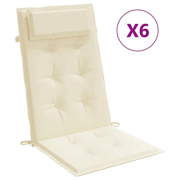 vidaXL Hochlehner-Auflagen 6 Stk. Creme Oxford-Gewebe