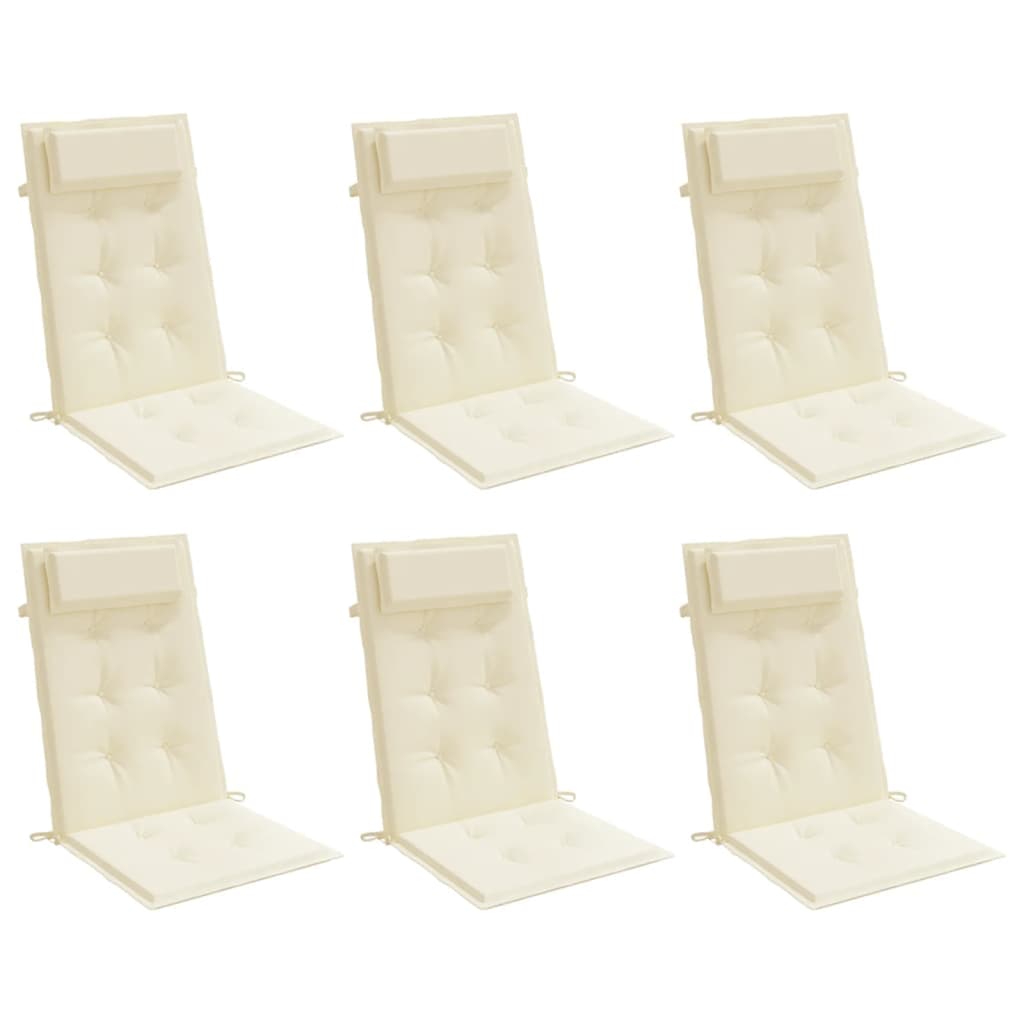 Hochlehner-Auflagen 6 Stk. Creme Oxford-Gewebe