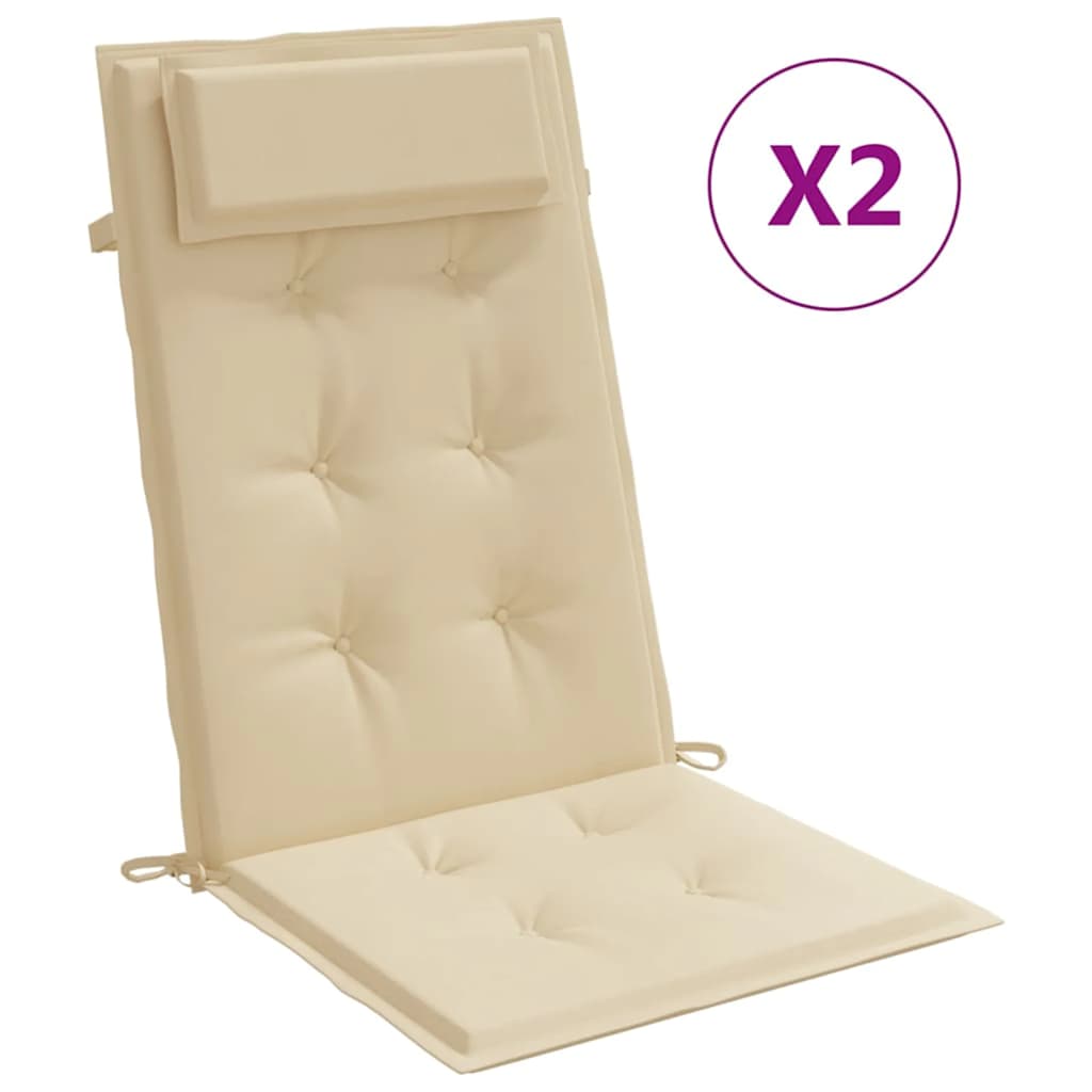 vidaXL Hochlehner-Auflagen 2 Stk. Beige Oxford-Gewebe