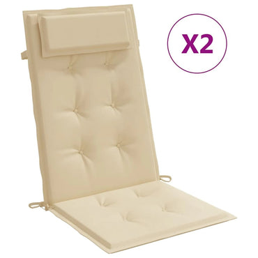 vidaXL Hochlehner-Auflagen 2 Stk. Beige Oxford-Gewebe