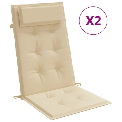 vidaXL Hochlehner-Auflagen 2 Stk. Beige Oxford-Gewebe