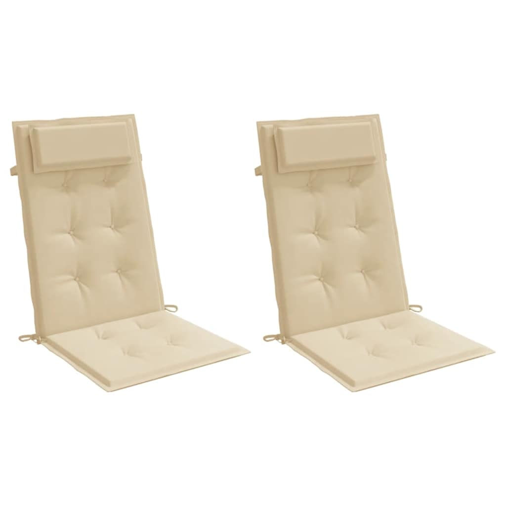 vidaXL Hochlehner-Auflagen 2 Stk. Beige Oxford-Gewebe
