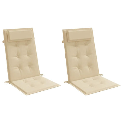 vidaXL Hochlehner-Auflagen 2 Stk. Beige Oxford-Gewebe