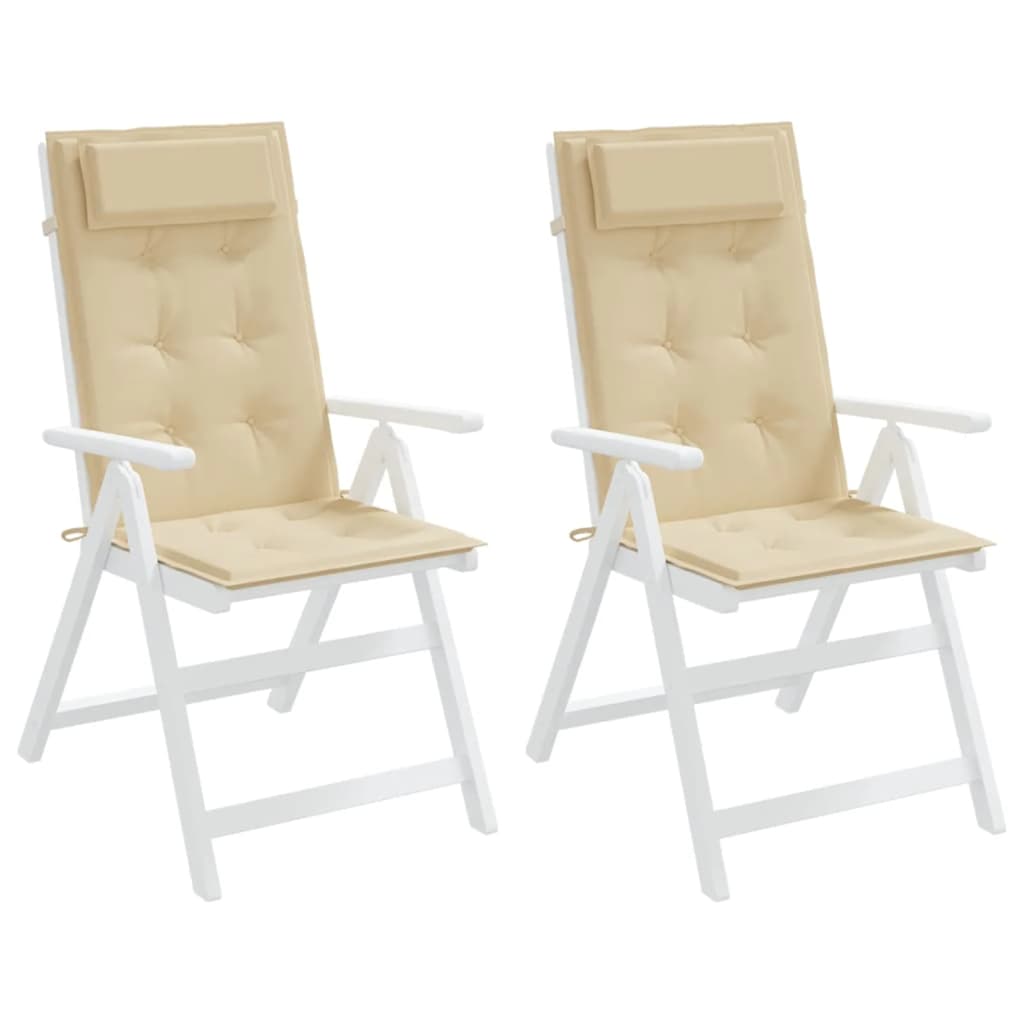 vidaXL Hochlehner-Auflagen 2 Stk. Beige Oxford-Gewebe