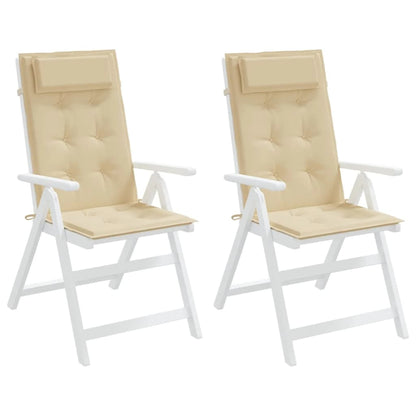 vidaXL Hochlehner-Auflagen 2 Stk. Beige Oxford-Gewebe