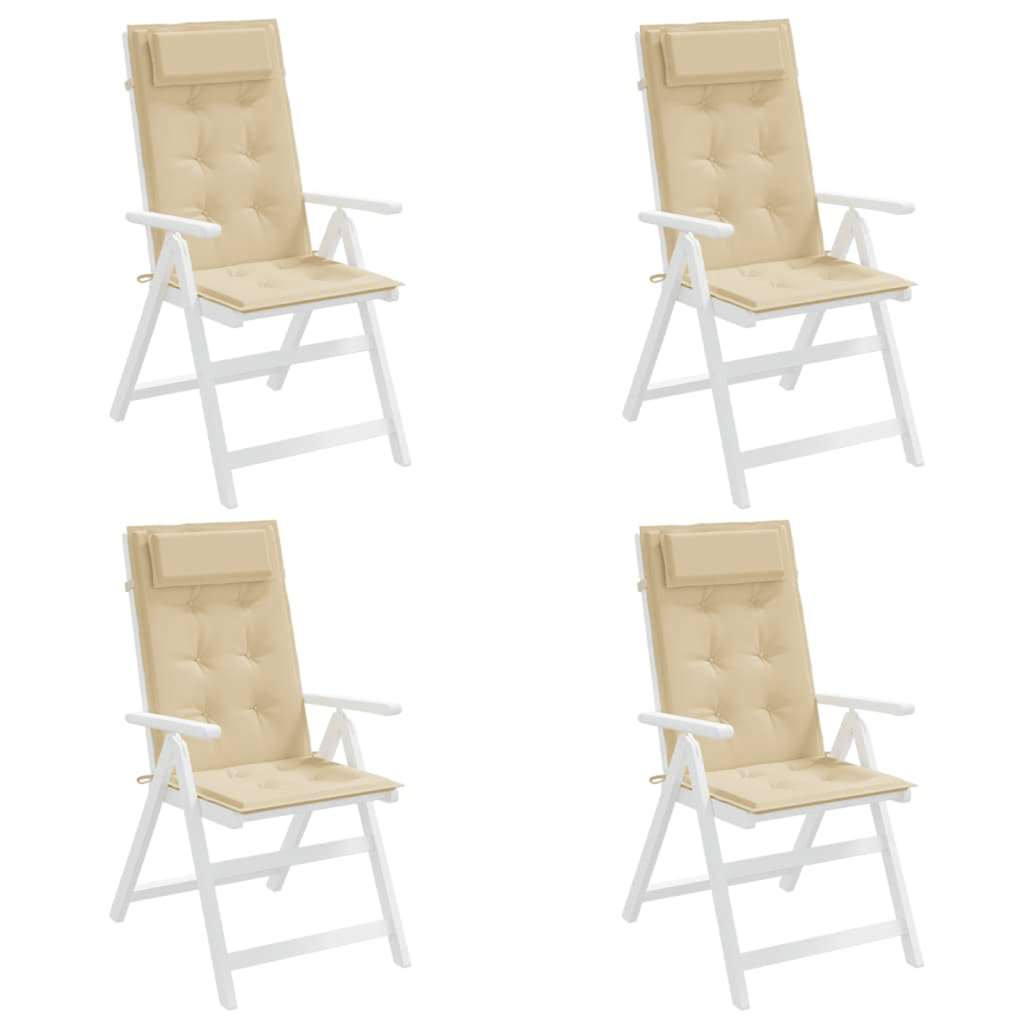vidaXL Hochlehner-Auflagen 4 Stk. Beige Oxford-Gewebe