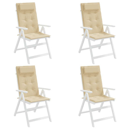 vidaXL Hochlehner-Auflagen 4 Stk. Beige Oxford-Gewebe