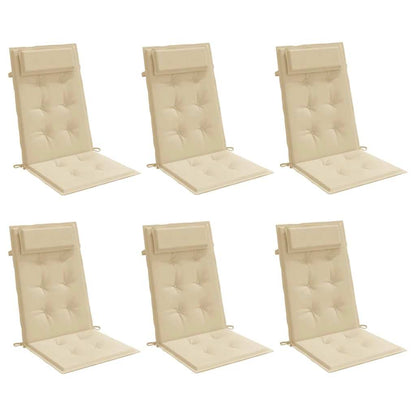 vidaXL Hochlehner-Auflagen 6 Stk. Beige Oxford-Gewebe