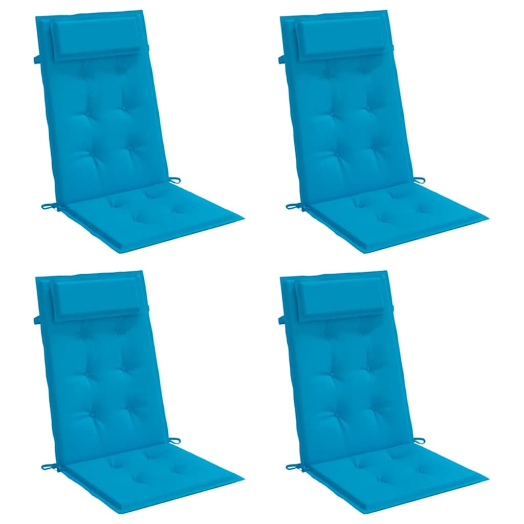 vidaXL Hochlehner-Auflagen 4 Stk. Hellblau Oxford-Gewebe