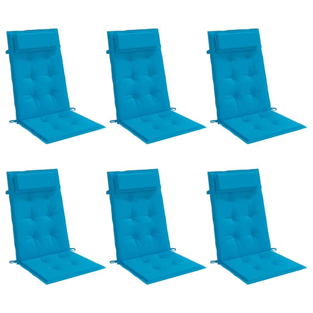 vidaXL Hochlehner-Auflagen 6 Stk. Hellblau Oxford-Gewebe