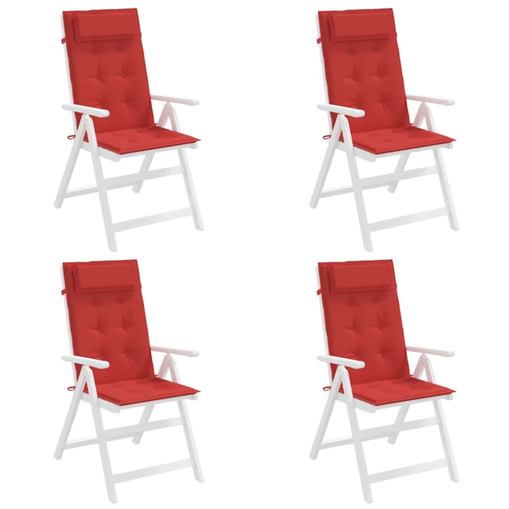 vidaXL Hochlehner-Auflagen 4 Stk. Rot Oxford-Gewebe