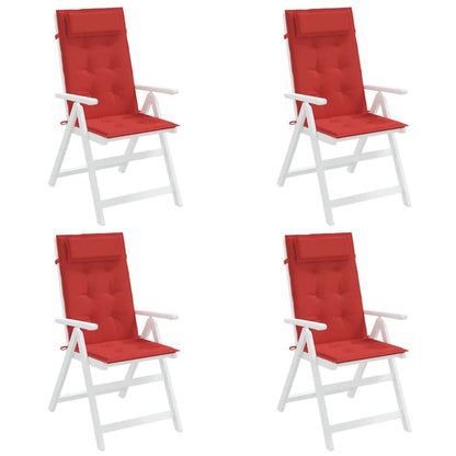 vidaXL Hochlehner-Auflagen 4 Stk. Rot Oxford-Gewebe