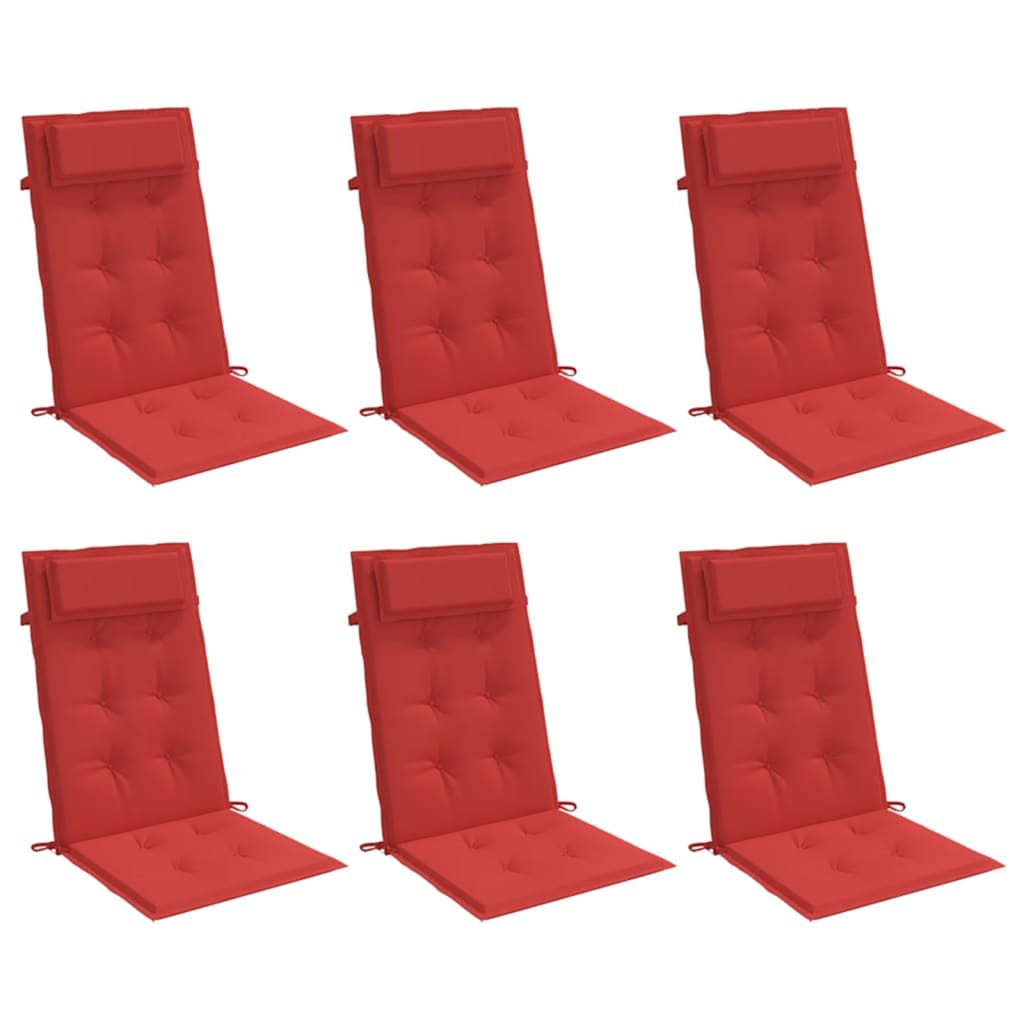 vidaXL Hochlehner-Auflagen 6 Stk. Rot Oxford-Gewebe
