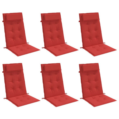 vidaXL Hochlehner-Auflagen 6 Stk. Rot Oxford-Gewebe