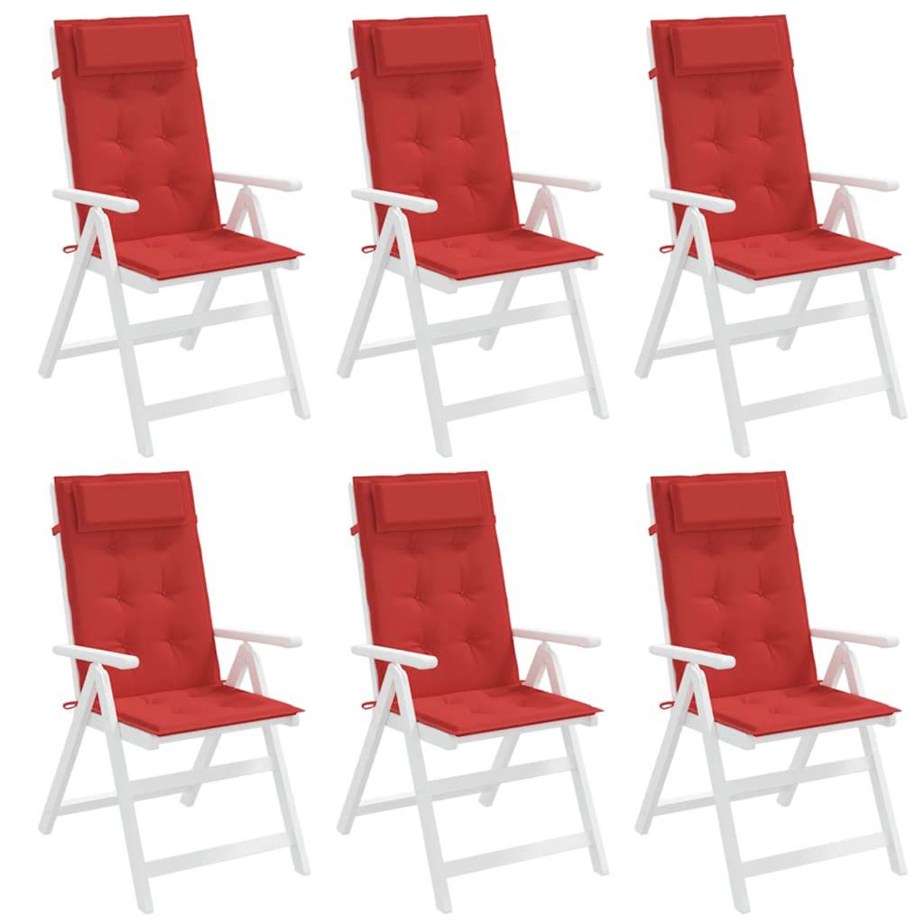 vidaXL Hochlehner-Auflagen 6 Stk. Rot Oxford-Gewebe