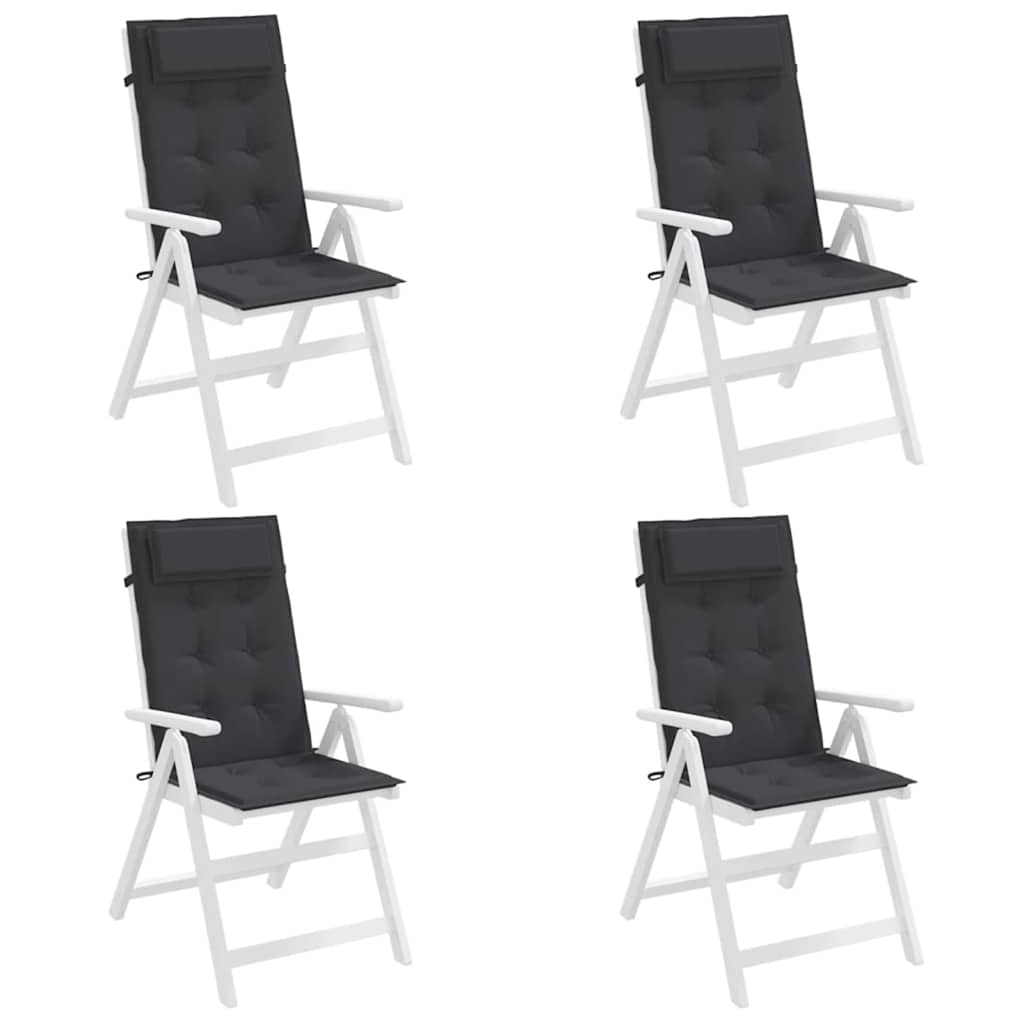 vidaXL Coussins de dossier haut 4 pcs Noir Tissu Oxford