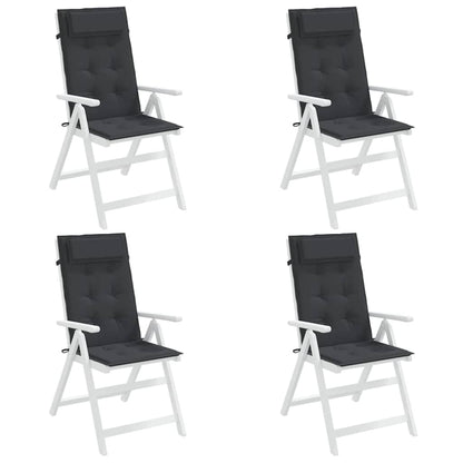 vidaXL Coussins de dossier haut 4 pcs Noir Tissu Oxford